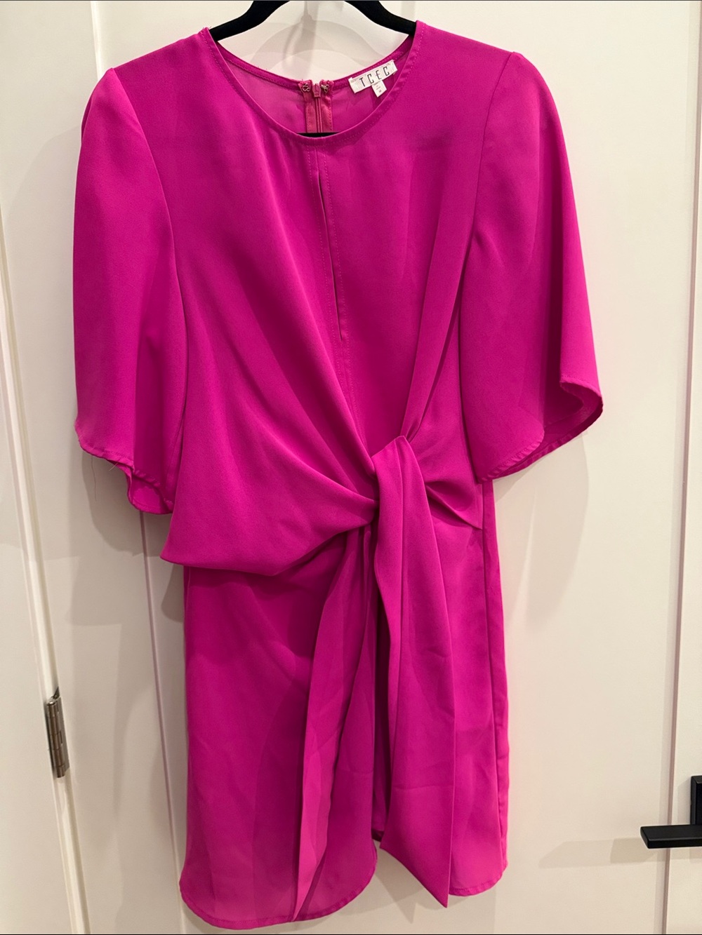 TCEC Fuchsia Tie-Front Mini Dress